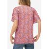 ellos Plus Size Flutter Sleeve Tee(Dusty Pink Floral)
