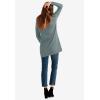 ellos Plus Size French Terry Lace Trim Sweatshirt Tunic(Dusty Pine)