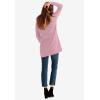 ellos Plus Size French Terry Lace Trim Sweatshirt Tunic(Dusty Pink)