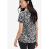 ellos Plus Size Keyhole Tee(Black White Print)