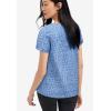 ellos Plus Size Keyhole Tee(French Blue White Print)