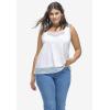 ellos Plus Size Lace-Trim Tank(Black)