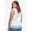 ellos Plus Size Lace-Trim Tank(White)