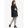 ellos Plus Size Linen-Blend Button Front Tunic(Black)
