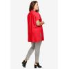 ellos Plus Size Linen-Blend Button Front Tunic(Hot Red)