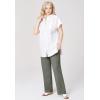 ellos Plus Size Linen-Blend Button Front Tunic(Navy)