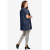 ellos Plus Size Linen-Blend Button Front Tunic(Navy)