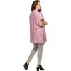 ellos Plus Size Linen-Blend Button Front Tunic(White)
