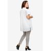 ellos Plus Size Linen-Blend Button Front Tunic(White)