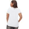 ellos Plus Size Love Graphic Tee(White Floral Graphic)