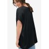 ellos Plus Size Oversized Linen-Blend Tunic(Black)
