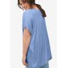 ellos Plus Size Oversized Linen-Blend Tunic(Dusty Cornflower)