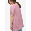 ellos Plus Size Oversized Linen-Blend Tunic(Dusty Pink)