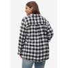 ellos Plus Size Plaid Flannel Shirt(Black Watch Plaid)