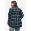 ellos Plus Size Plaid Flannel Shirt(Exotic Peacock Plaid)