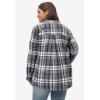 ellos Plus Size Plaid Flannel Shirt(Navy Plaid)