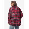 ellos Plus Size Plaid Flannel Shirt(Red Tartan Plaid)