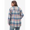 ellos Plus Size Plaid Flannel Shirt(Rose Blush Plaid)