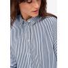 ellos Plus Size Relaxed Button Front Stretch Tunic Shirt(White)