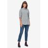 ellos Plus Size Relaxed Button Front Stretch Tunic Shirt(White)