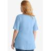 ellos Plus Size Stretch Knit V-Neck Short Sleeve Tunic(Blue Sky)