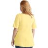 ellos Plus Size Stretch Knit V-Neck Short Sleeve Tunic(Butter)