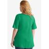 ellos Plus Size Stretch Knit V-Neck Short Sleeve Tunic(Kelly Green)