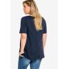 ellos Plus Size Stretch Knit V-Neck Short Sleeve Tunic(Pink Sherbert)