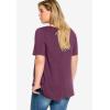 ellos Plus Size Stretch Knit V-Neck Short Sleeve Tunic(Violet Haze)