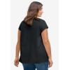 ellos Plus Size Twisted V-Neck Tee(Black)