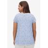 ellos Plus Size Twisted V-Neck Tee(Blue Paisley Print)