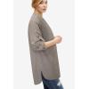 ellos Women’s Plus Size Striped Henley Tunic Oversized Long Top Wear with Leggings(Brown Stripe)