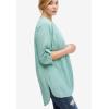 ellos Women’s Plus Size Striped Henley Tunic Oversized Long Top Wear with Leggings(Brown Stripe)