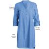 ellos Women’s Plus Size Striped Henley Tunic Oversized Long Top Wear with Leggings(Desert Sage Plaid)