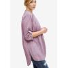 ellos Women’s Plus Size Striped Henley Tunic Oversized Long Top Wear with Leggings(Violet Bloom Stripe)
