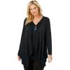 Woman Within Plus Size Layered Look Long Top With Sequined Inset(Black)