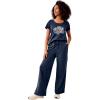 ellos Plus Size Love Graphic Tee(Navy Flower Bouquet)