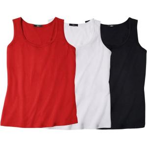ellos Plus Size 3-Pack Sleeveless Tank(Chili Red Pack)