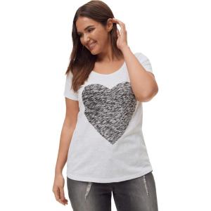 ellos Plus Size Love Graphic Tee(White Heart)