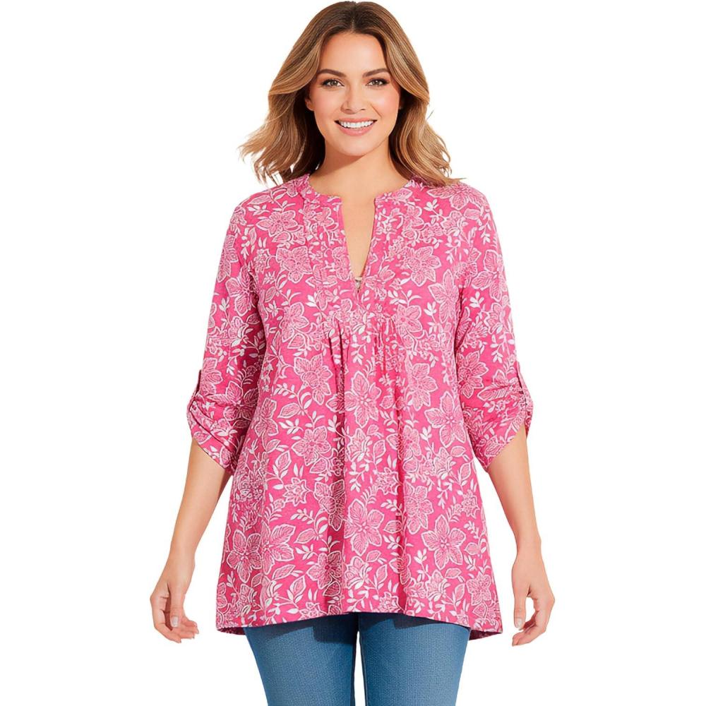 image:imageWoman Within Plus Size 7Day LayeredLook TunicRaspberry Etch Floral
