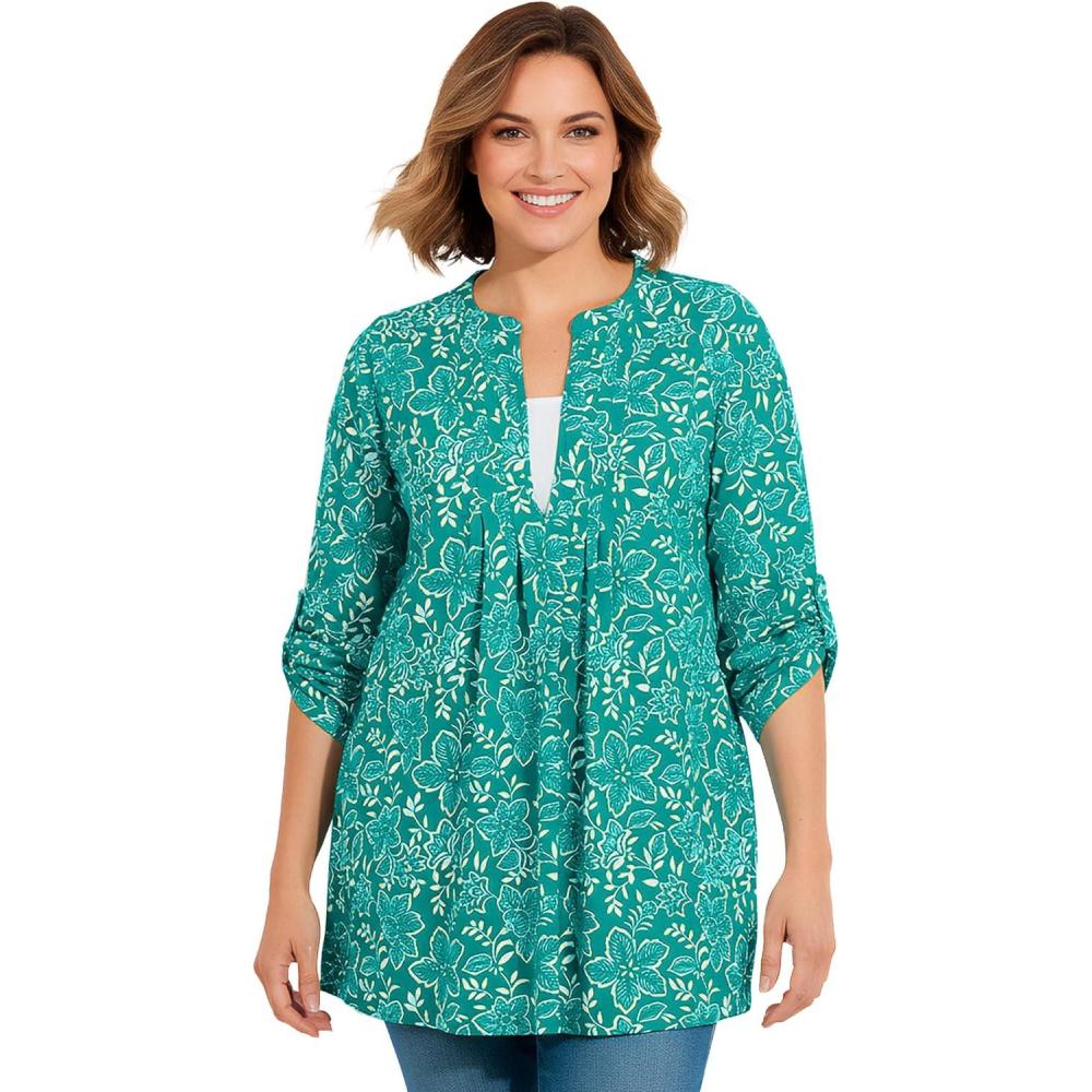 image:imageWoman Within Plus Size 7Day LayeredLook TunicWaterfall Etch Floral
