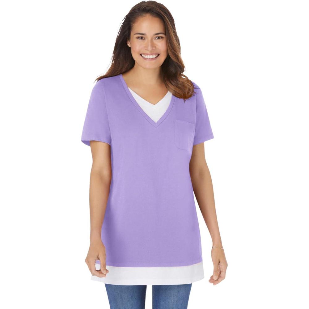 image:imageWoman Within Plus Size LayeredLook TunicSoft Iris