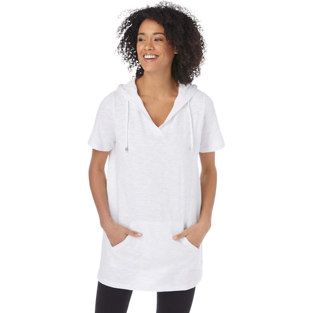 image:imageWoman Within Plus Size ShortSleeve HoodieWhite