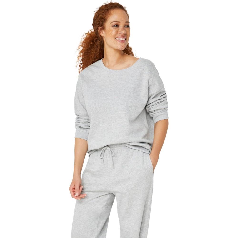 image:imageellos Plus Size Boxy Fleece SweatshirtHeather Grey