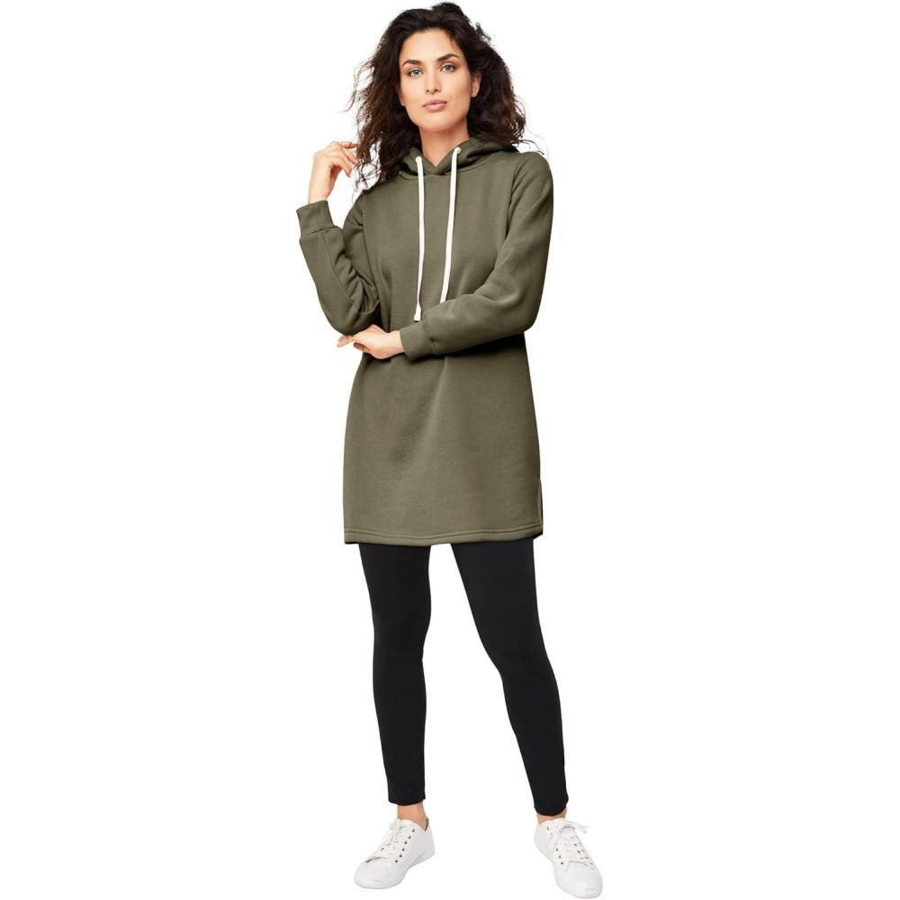 image:imageellos Plus Size Hooded Sweatshirt TunicBurnt Olive