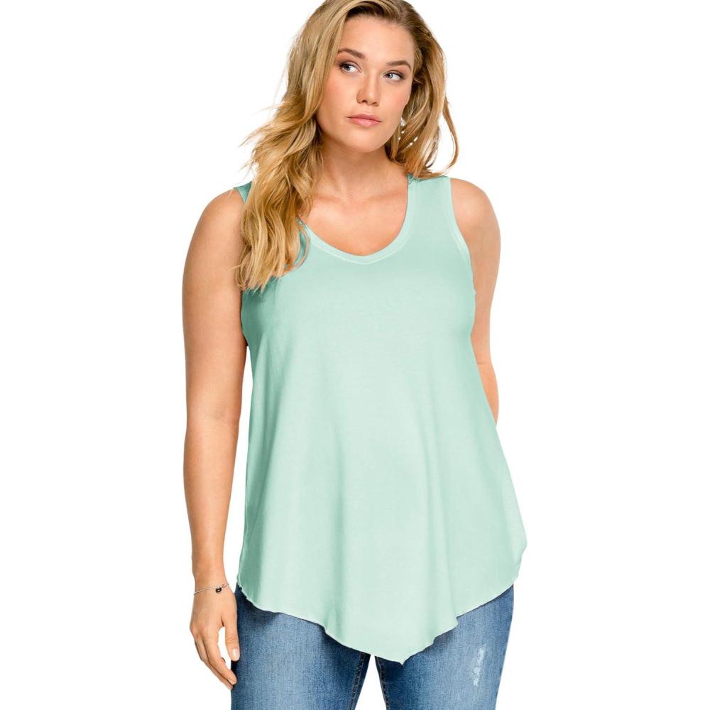 image:imageellos Plus Size VNeck Pointed Front TankAntique Mint