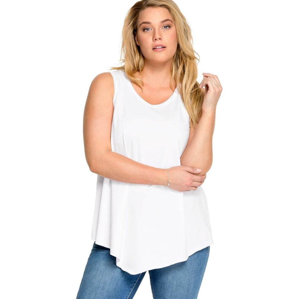 image:imageellos Plus Size VNeck Pointed Front TankWhite