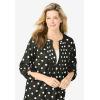 Woman Within Plus Size 7-Day Layered-Look Tunic(Black White Dot)