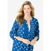 Woman Within Plus Size 7-Day Layered-Look Tunic(Deep Cobalt White Dot)
