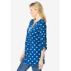 Woman Within Plus Size 7-Day Layered-Look Tunic(Deep Cobalt White Dot)